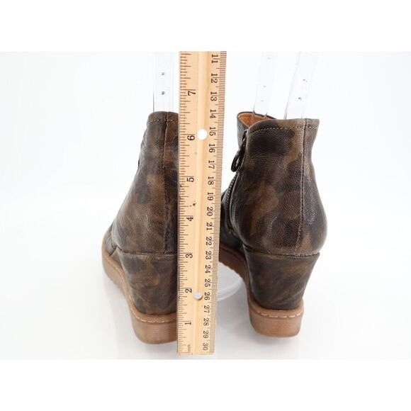 Sofft Womens Siri Ankle Boots Booties Wedge Heel Ruched Green Camouflage 8M - Picture 4 of 12